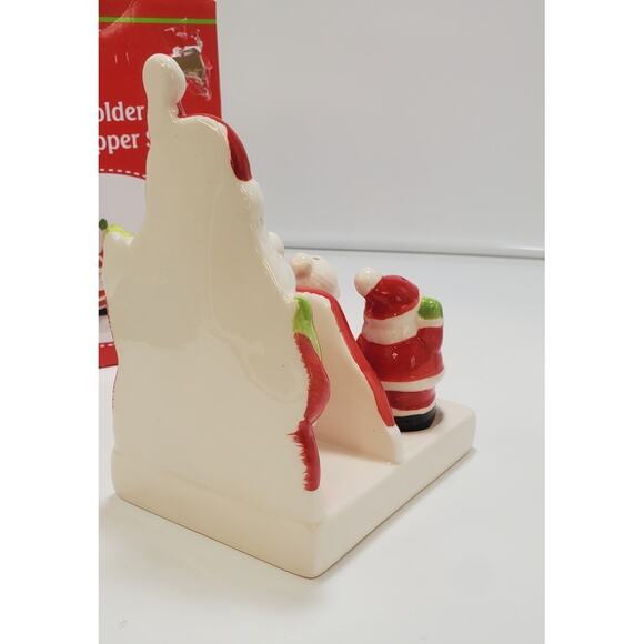 Holiday Style Christmas Napkin Holder Salt and Pepper Set, PRE-OWNED, IOB - Picture 4 of 13